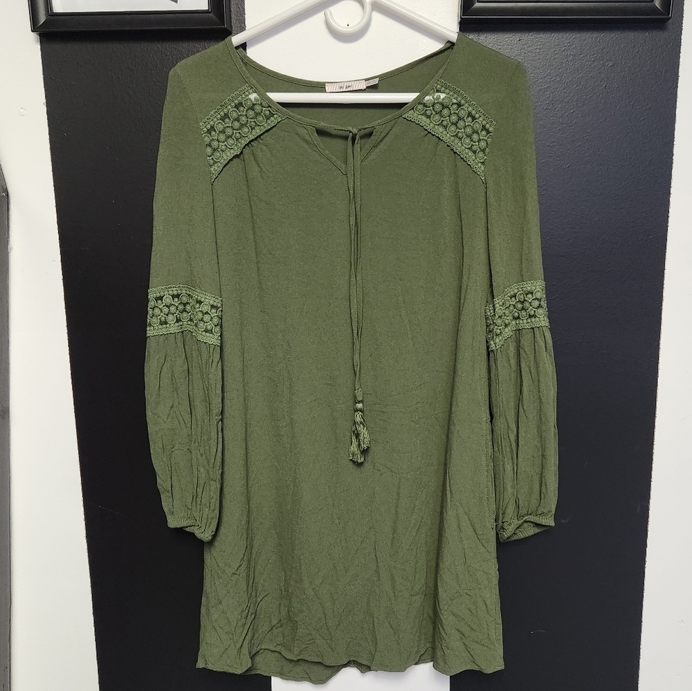 Green hippie cottagecore elf top